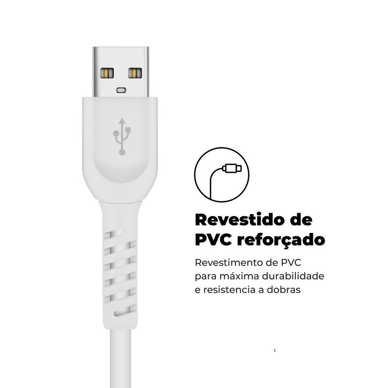 Cabo Lightning Dual Shock Branco - 1,2m Gshield (MFI - Homologado APPLE)